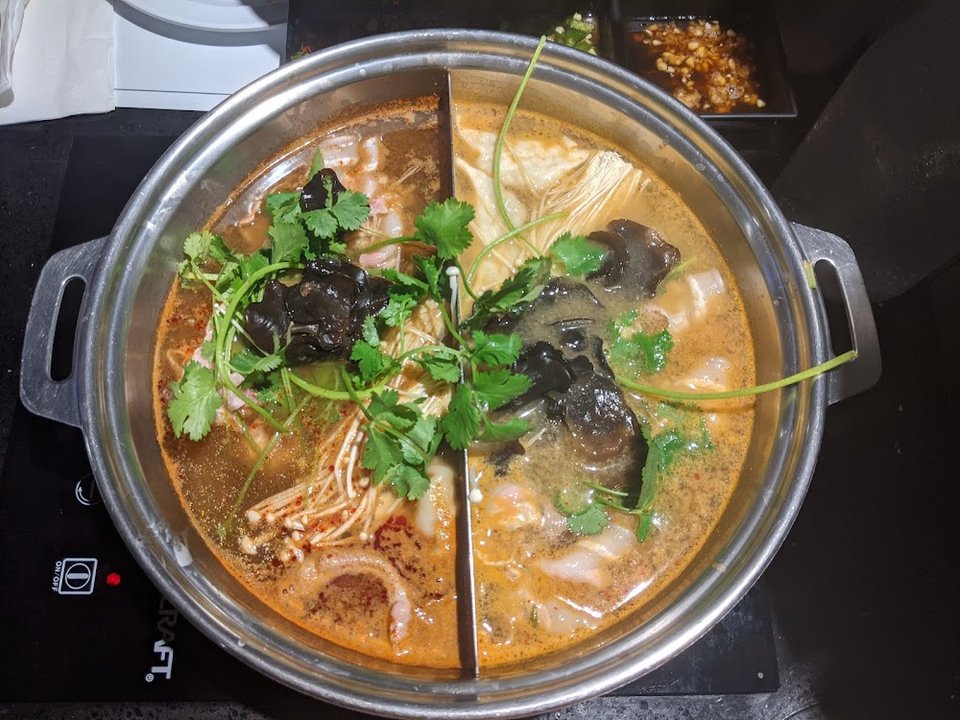 Mala Left and Spicy Miso Right